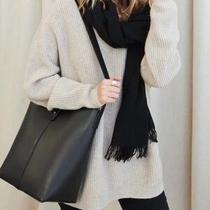 Jenni Kayne Leather Bucket Bag, Black - Great Condition!!